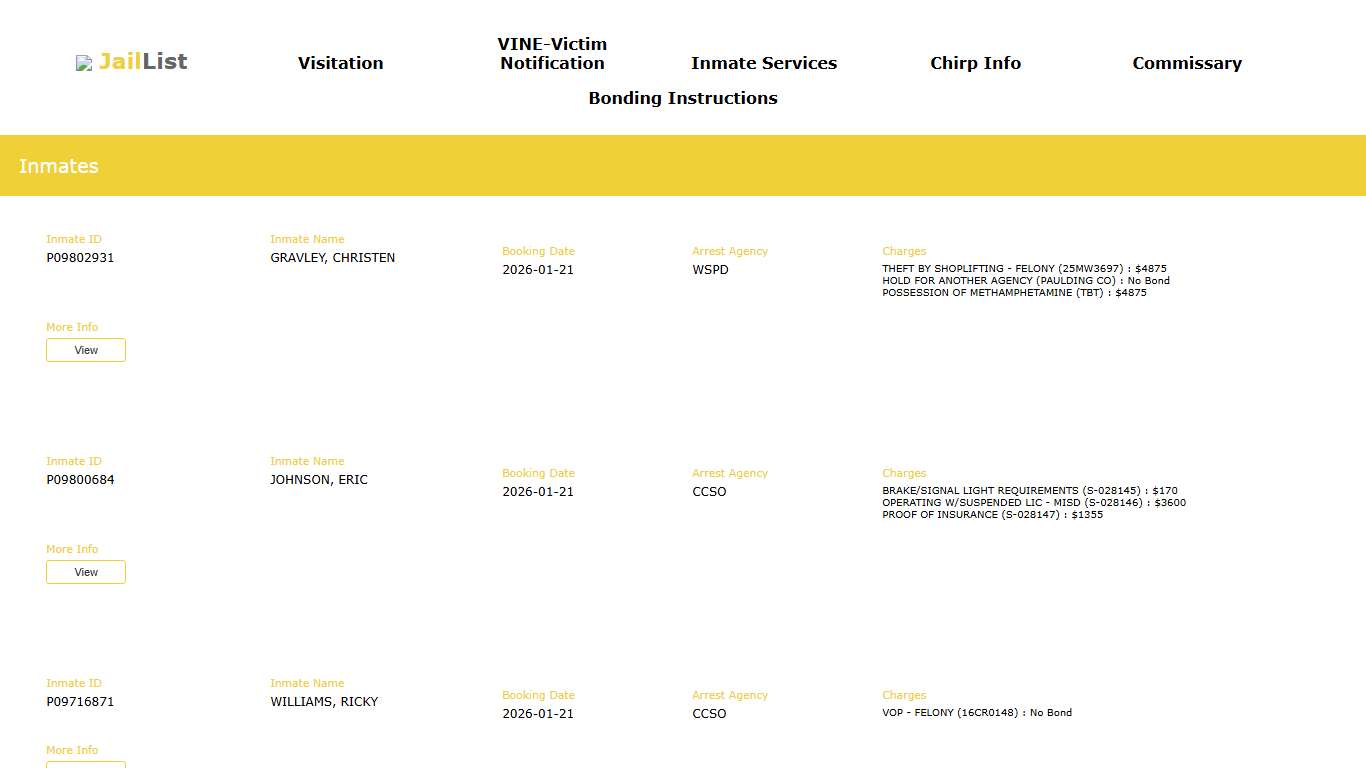 Cherokee County | Inmate Search
